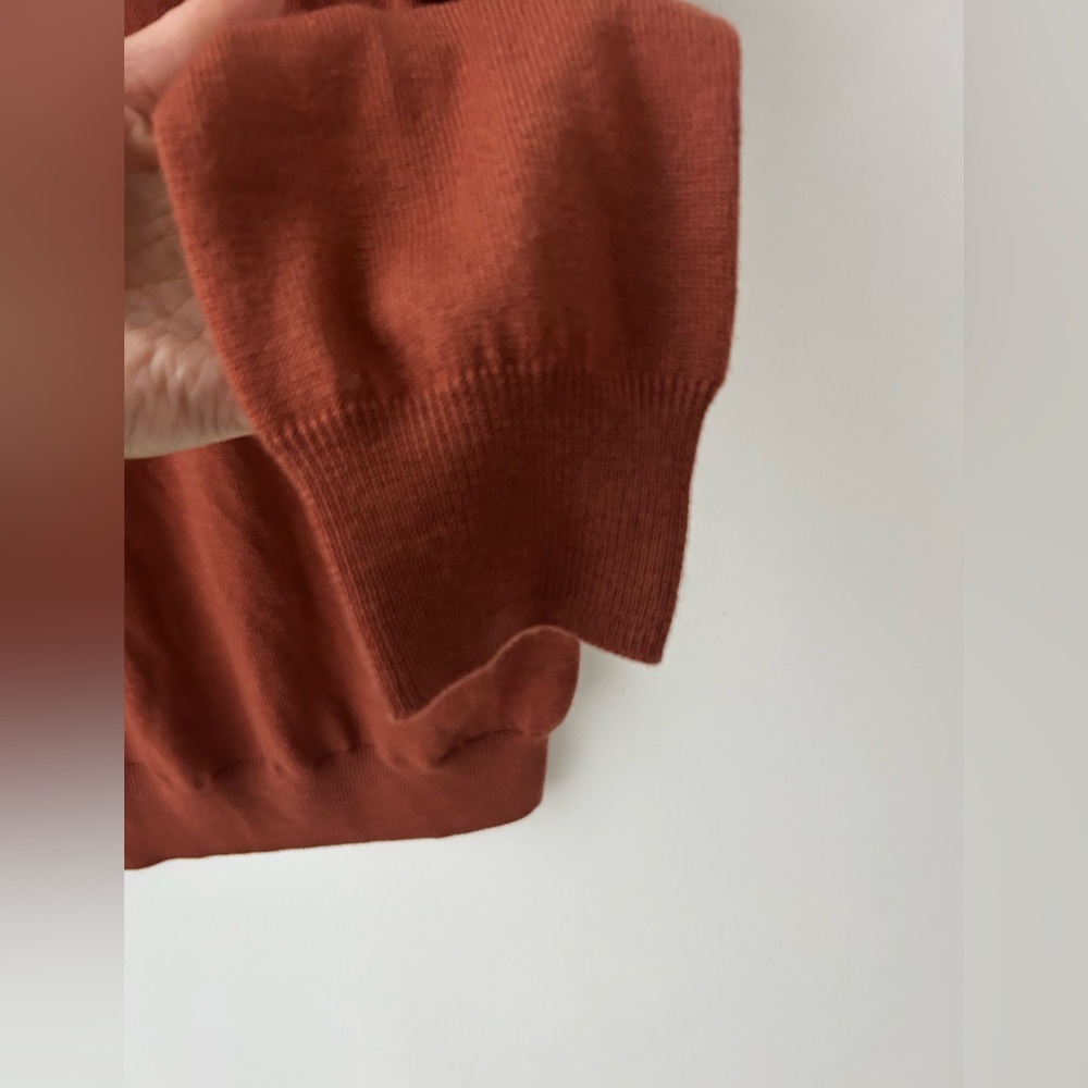 Jcrew merino wool burnt orange v neck sweater - Picture 5 of 10